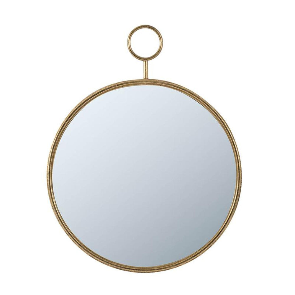 Homeroots 28" Gold Round Iron Framed Accent Mirror  Iron 485009