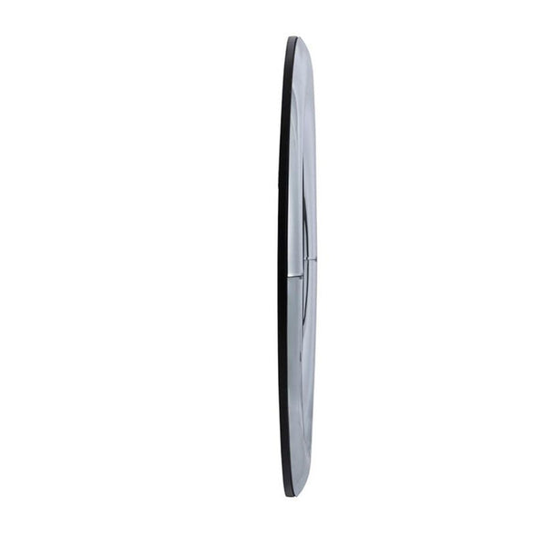 HomeRoots 32" Silver Round Curved Frame Accent Mirror – Modern-Retro Style for Home, Office & Entryway Decor 485011