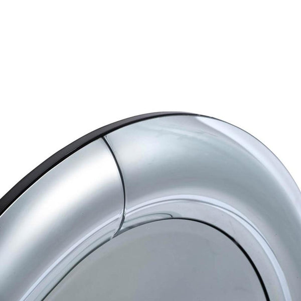HomeRoots 32" Silver Round Curved Frame Accent Mirror – Modern-Retro Style for Home, Office & Entryway Decor 485011