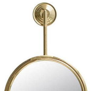 Homeroots 29" Gold Round Iron Framed Accent Mirror  60% Iron,30% Mirror,10% Mdf 485012