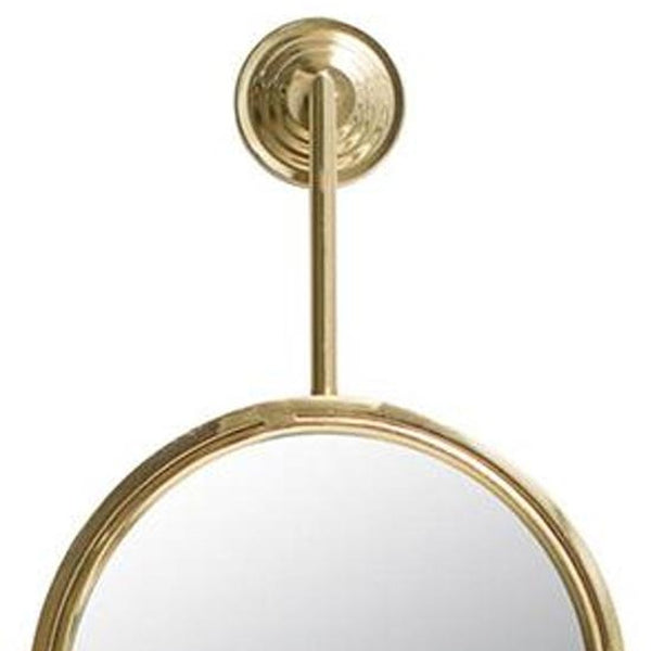 Homeroots 29" Gold Round Iron Framed Accent Mirror  60% Iron,30% Mirror,10% Mdf 485012