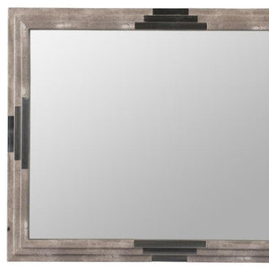 Homeroots 28" Gray Framed Accent Mirror  Mdf 485022
