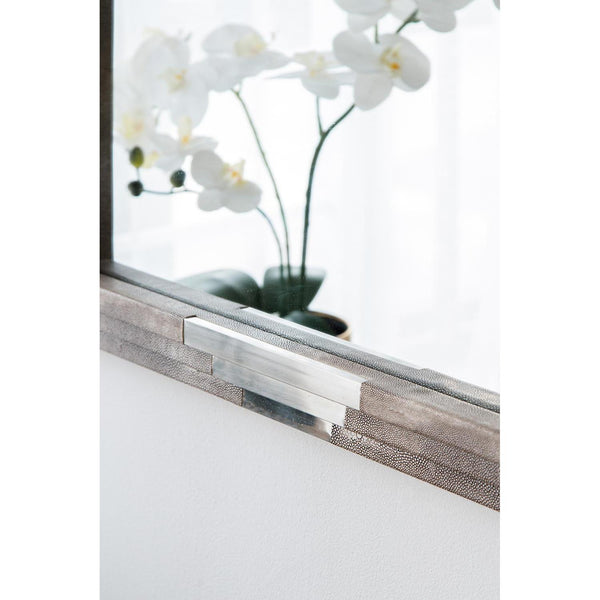 Homeroots 28" Gray Framed Accent Mirror  Mdf 485022