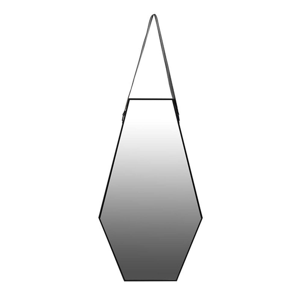 Homeroots 32" Black Hexagon Framed Accent Mirror  Mdf 485029