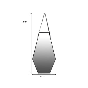 Homeroots 32" Black Hexagon Framed Accent Mirror  Mdf 485029