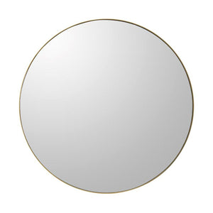 Homeroots 30" Gold Round Framed Accent Mirror  Mdf 485031