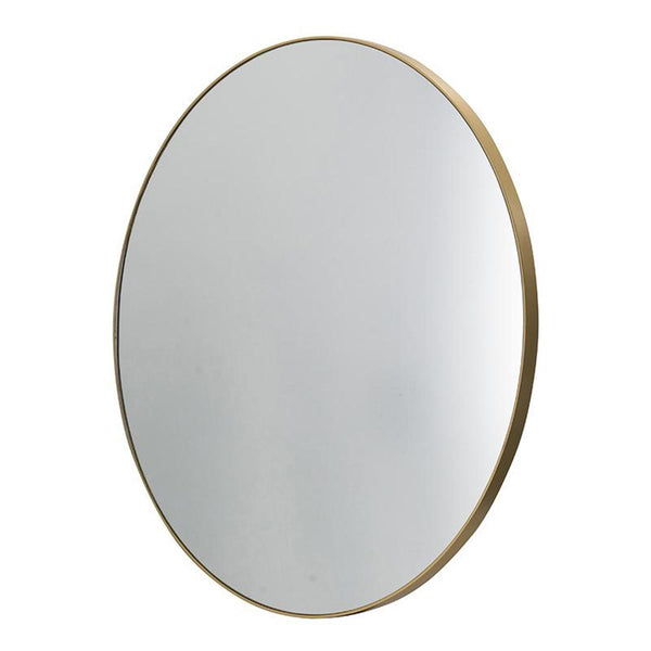 Homeroots 30" Gold Round Framed Accent Mirror  Mdf 485031