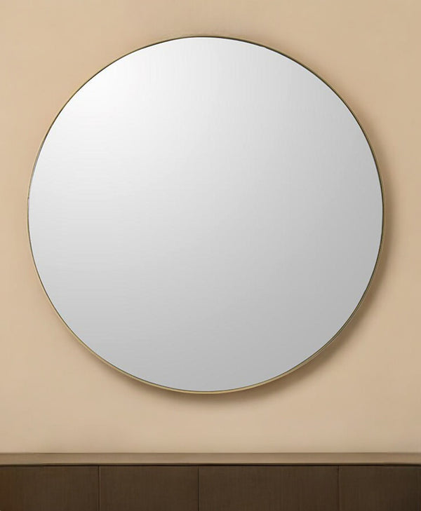 Homeroots 30" Gold Round Framed Accent Mirror  Mdf 485031
