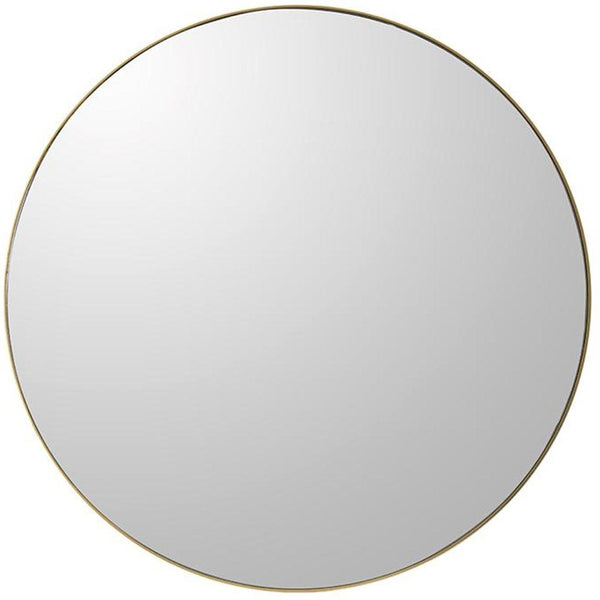 Homeroots 30" Gold Round Framed Accent Mirror  Mdf 485031