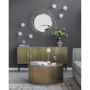 Homeroots 34" Antiqued Gold Abstract Scalloped Aluminum Framed Accent Mirror  Aluminum 485033