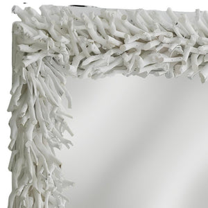 Homeroots 28" White Framed Accent Mirror  Plywood 485035