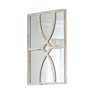 Homeroots Set Of Two White Solid And Engineered Wood Framed Accent Mirror  Fir Wood 485038