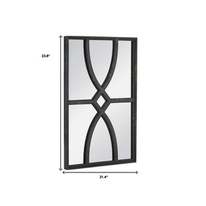 Homeroots Set Of Two Black Solid And Engineered Wood Framed Accent Mirror  Fir Wood 485039