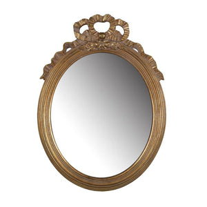 Homeroots 26" Gold Crowned Top Resin Framed Accent Mirror  Polyresin 485041