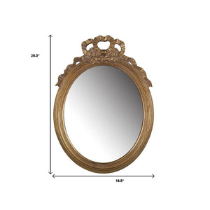 Homeroots 26" Gold Crowned Top Resin Framed Accent Mirror  Polyresin 485041