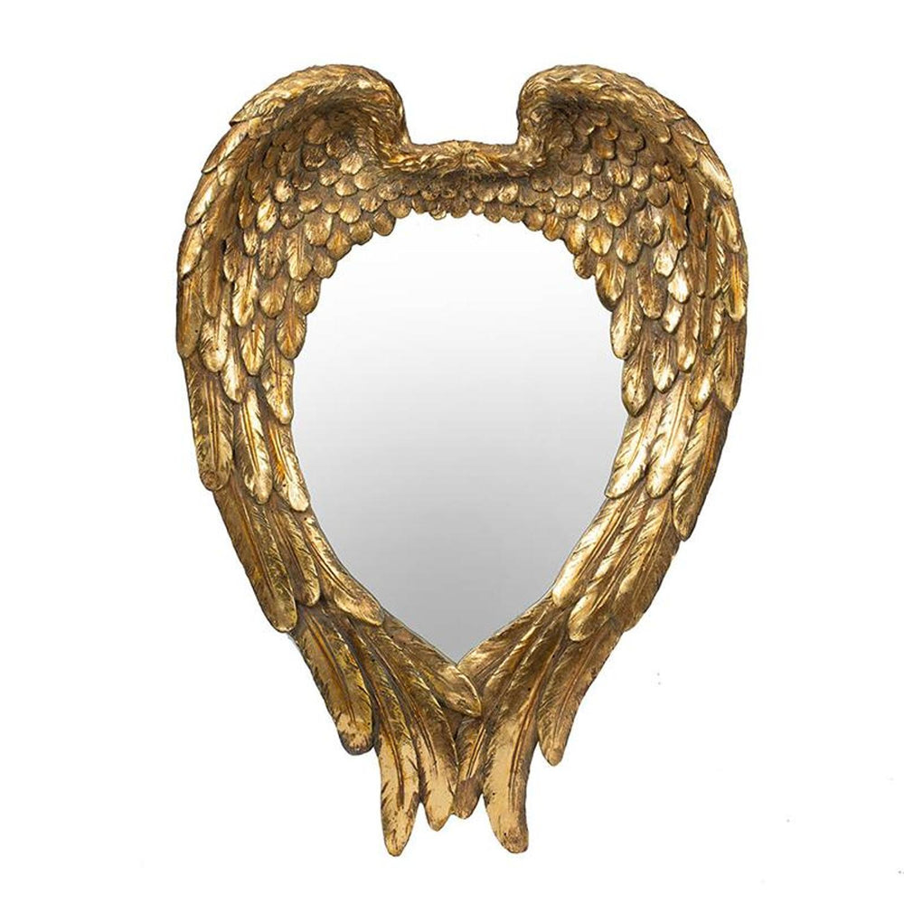 Homeroots 22" Gold Heart Resin Framed Accent Mirror  Glass 485042