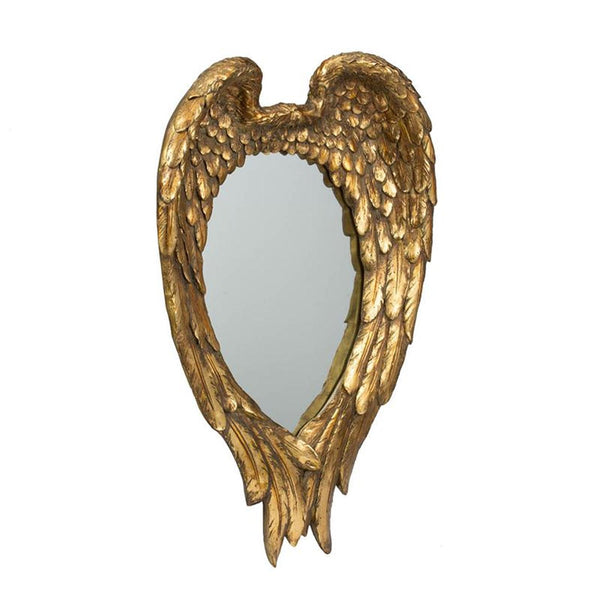 Homeroots 22" Gold Heart Resin Framed Accent Mirror  Glass 485042