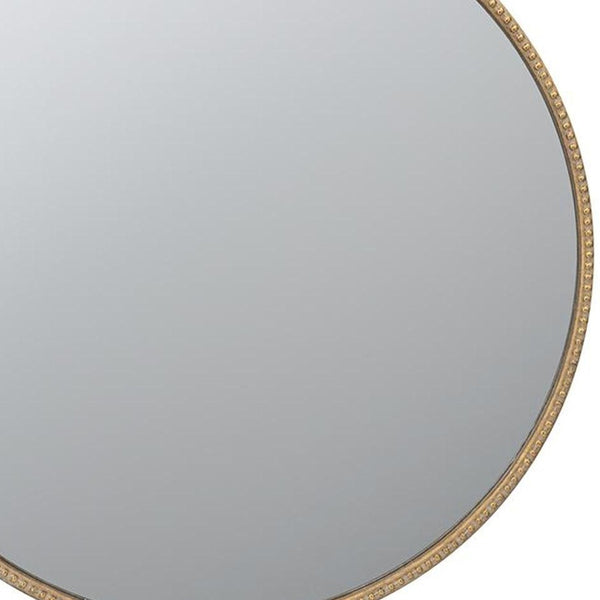 Homeroots 32" Gold Crowned Top Iron Framed Accent Mirror  Glass 485046