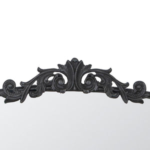 Homeroots 31" Black Arch Iron Framed Accent Mirror  50% Glass,30% Iron,20% Mdf 485049