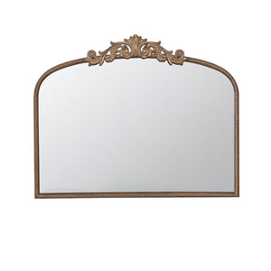 Homeroots 31" Gold Arch Iron Framed Accent Mirror  50% Glass,30% Iron,20% Mdf 485050