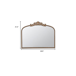 Homeroots 31" Gold Arch Iron Framed Accent Mirror  50% Glass,30% Iron,20% Mdf 485050