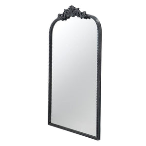 Homeroots 36" Black Arch Iron Framed Accent Mirror  50% Glass,30% Iron,20% Mdf 485051