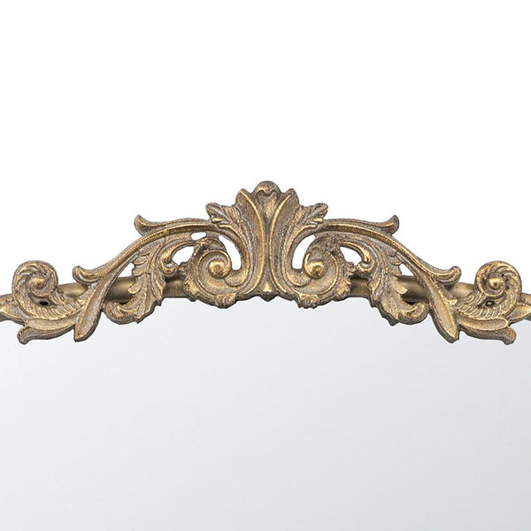 Homeroots 36" Gold Arch Iron Framed Accent Mirror  50% Glass,30% Iron,20% Mdf 485052