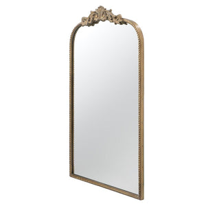 Homeroots 36" Gold Arch Iron Framed Accent Mirror  50% Glass,30% Iron,20% Mdf 485052