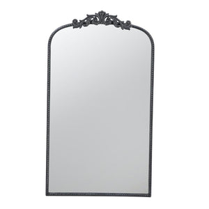 Homeroots 42" Black Arch Iron Framed Accent Mirror  50% Glass,30% Iron,20% Mdf 485053