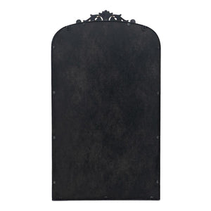 Homeroots 42" Black Arch Iron Framed Accent Mirror  50% Glass,30% Iron,20% Mdf 485053