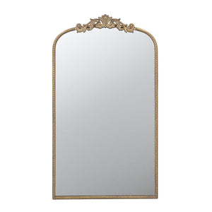 Homeroots 42" Gold Arch Iron Framed Accent Mirror  50% Glass,30% Iron,20% Mdf 485054