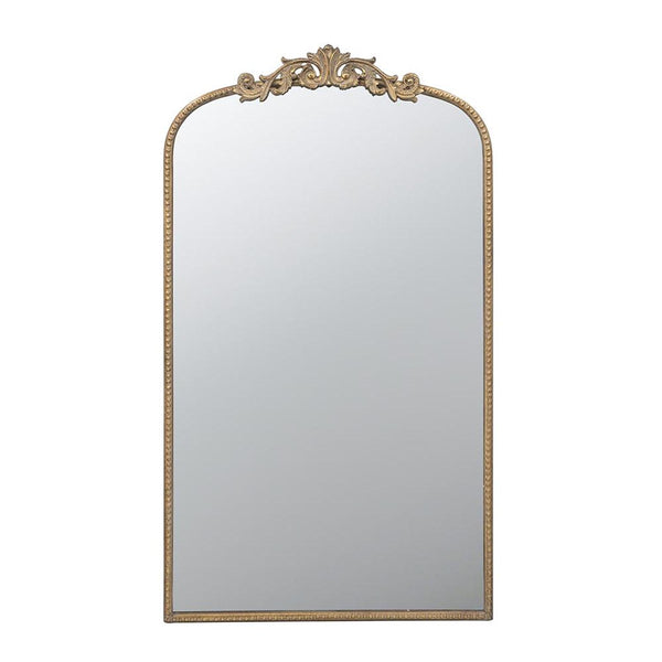 Homeroots 42" Gold Arch Iron Framed Accent Mirror  50% Glass,30% Iron,20% Mdf 485054