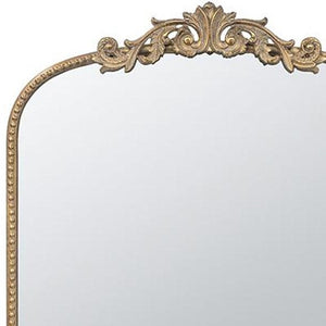 Homeroots 42" Gold Arch Iron Framed Accent Mirror  50% Glass,30% Iron,20% Mdf 485054