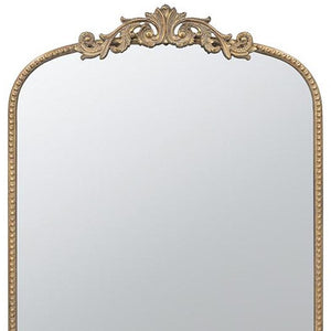 Homeroots 42" Gold Arch Iron Framed Accent Mirror  50% Glass,30% Iron,20% Mdf 485054