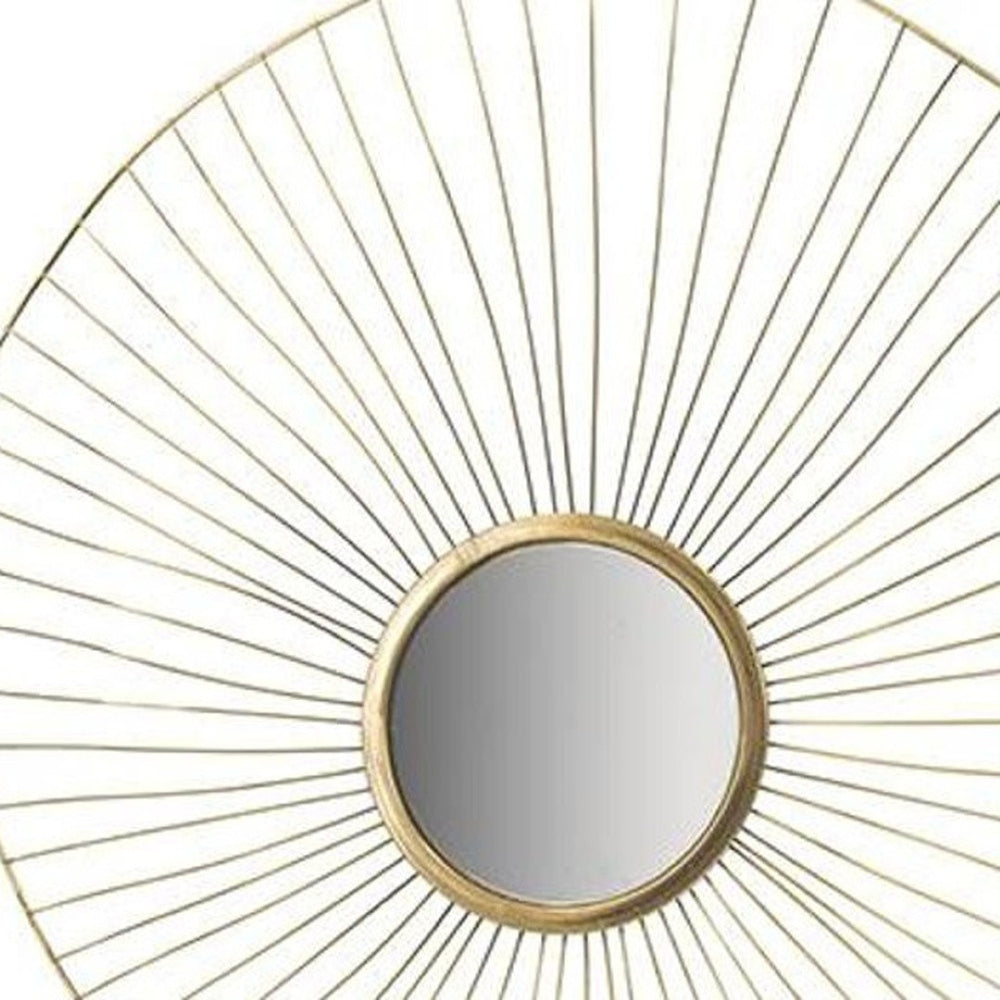 HomeRoots Set of Three Gold Sunburst Iron Framed Mirrors – Elegant Accent Decor for Home, Office & More 485055
