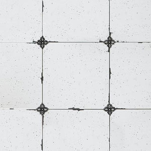 HomeRoots 36" Vintage-Inspired Black Iron Framed Square Accent Mirror with Distressed Glass & Floral Touches 485056