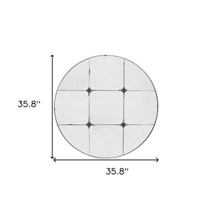 Homeroots 36" Black Round Iron Framed Accent Mirror  Iron 485057