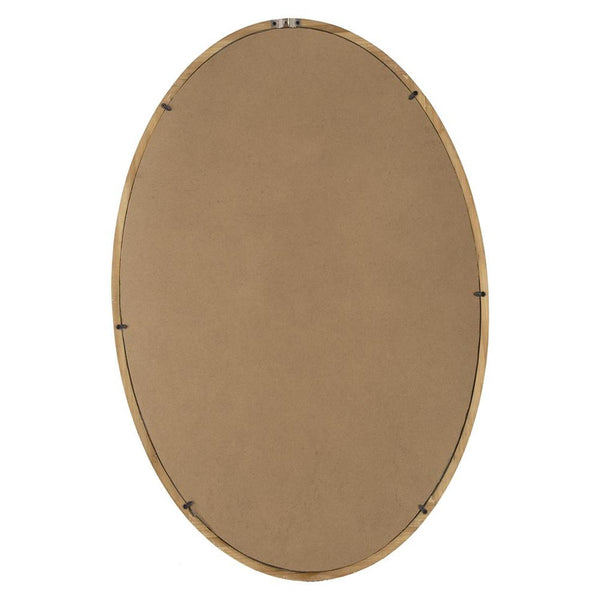 Homeroots 35" Brown Oval Solid Wood Framed Accent Mirror  Fir Wood 485059