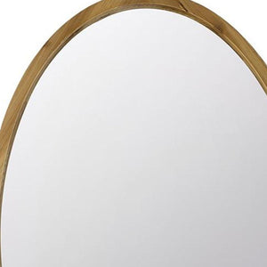 Homeroots 35" Brown Oval Solid Wood Framed Accent Mirror  Fir Wood 485059