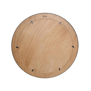 Homeroots 32" Brown And Black Faux Stone Round Framed Accent Mirror  Mdf 485063