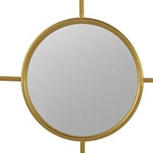 Homeroots 16" Gold Iron Framed Accent Mirror  60% Iron,20% Mirror,20% Mdf 485067