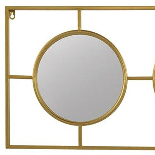 Homeroots 16" Gold Iron Framed Accent Mirror  60% Iron,20% Mirror,20% Mdf 485067