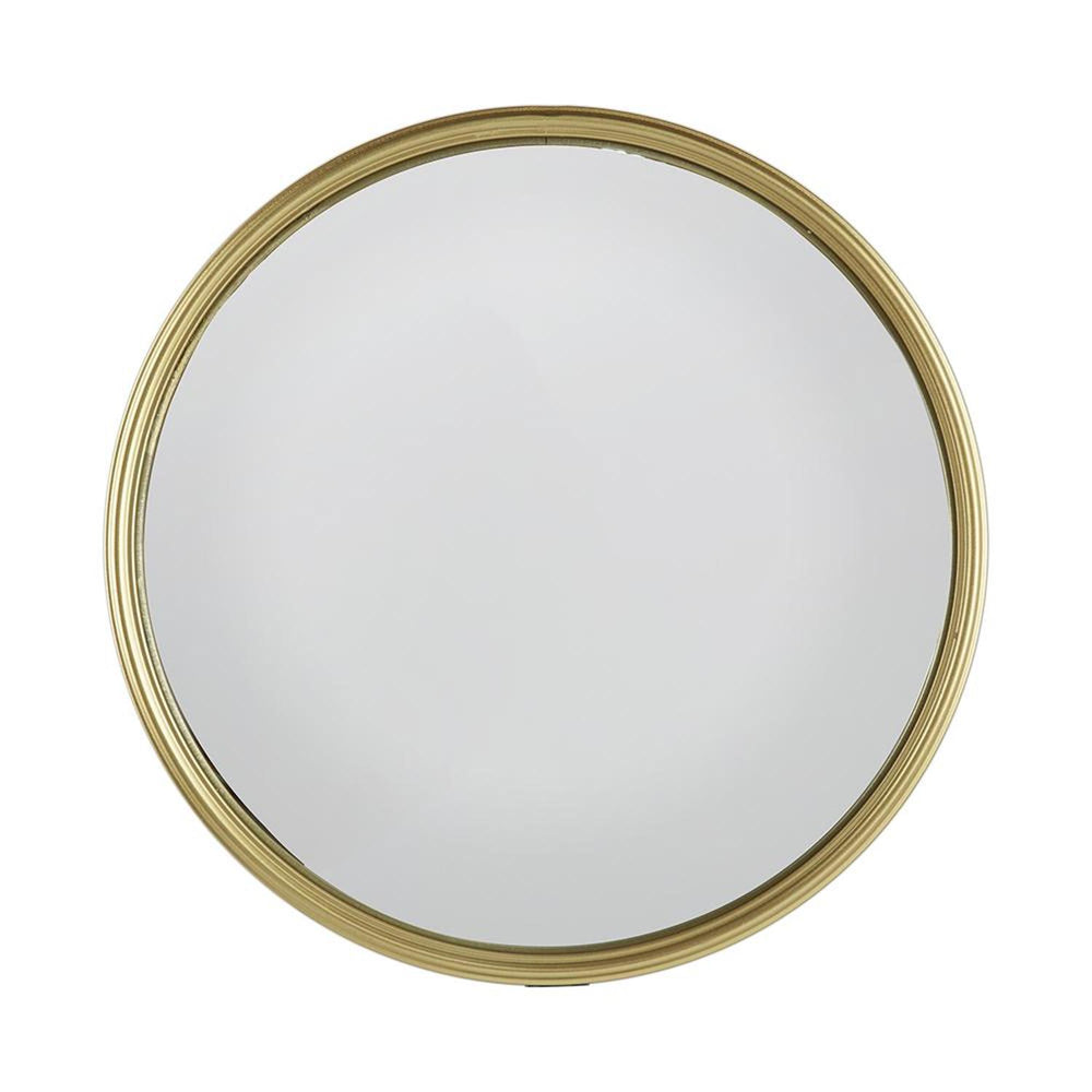Homeroots 15" Gold Round Iron Textured Framed Accent Mirror  Iron 485068