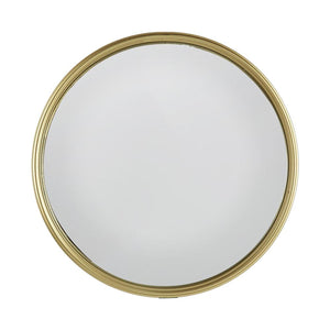 Homeroots 15" Gold Round Iron Textured Framed Accent Mirror  Iron 485068