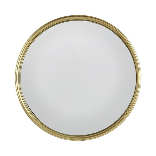 Homeroots 15" Gold Round Iron Textured Framed Accent Mirror  Iron 485068