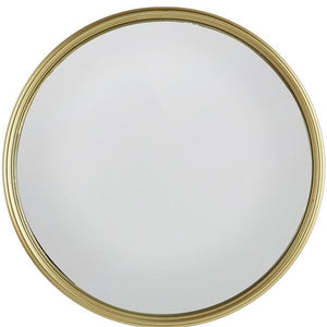 Homeroots 15" Gold Round Iron Textured Framed Accent Mirror  Iron 485068