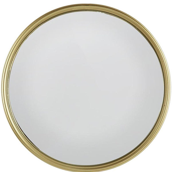 Homeroots 15" Gold Round Iron Textured Framed Accent Mirror  Iron 485068