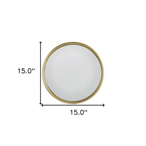 Homeroots 15" Gold Round Iron Textured Framed Accent Mirror  Iron 485068