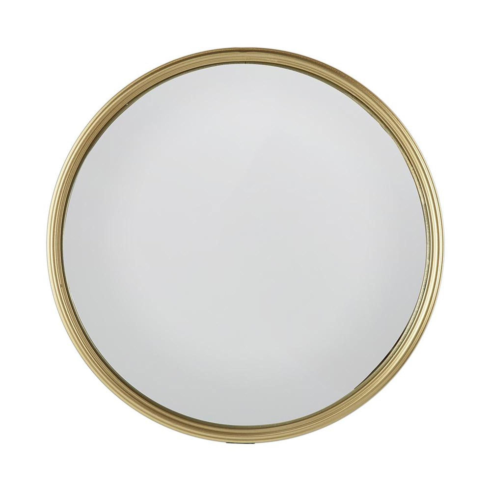 Homeroots 10" Gold Round Iron Textured Framed Accent Mirror  Iron 485069