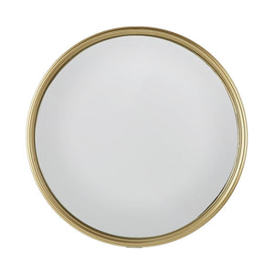 Homeroots 10" Gold Round Iron Textured Framed Accent Mirror  Iron 485069